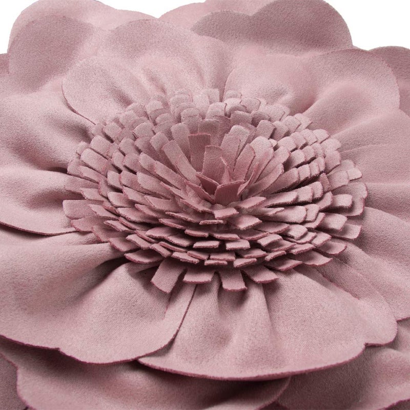 JWH Stereo Flower Throw Pillow Cover Decorative Floral Pillow Case Round Cushion Handmade Pillowcase for Home Bed Couch 14 Inch Lavender Pink - Image 2